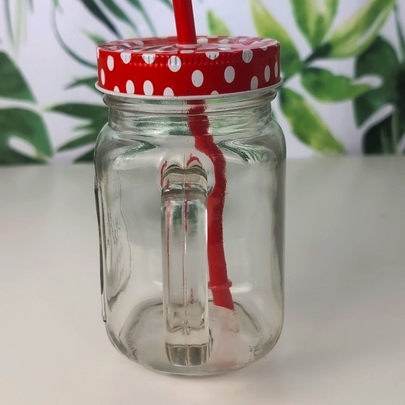 Set of 3 Polka Dot Country Style Mason Jar Drinking Mugs - Picture 8 of 9